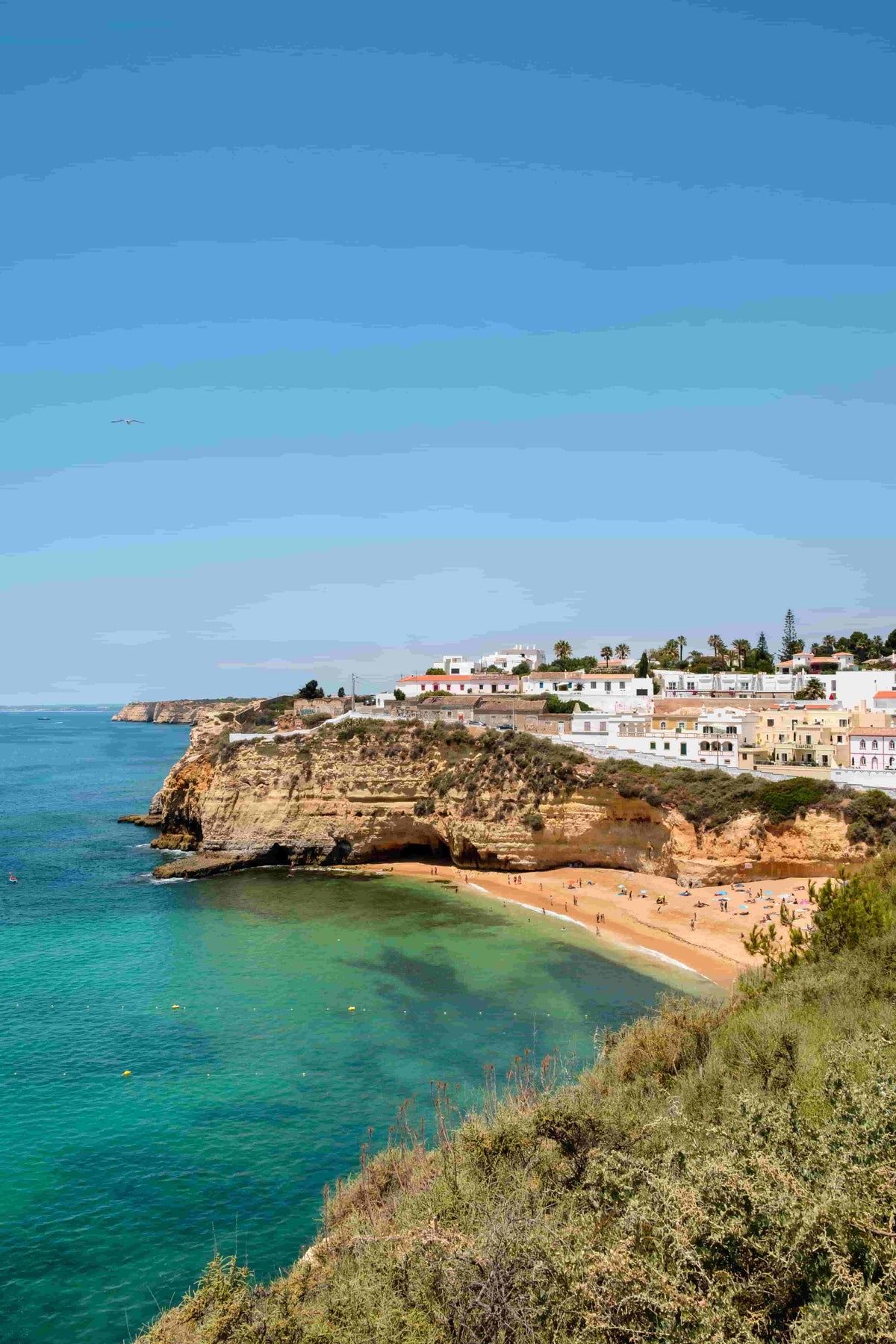 The Algarve coastline in Portugal, where Power Made Simple installs solar and battery backup systems for expat homeowners