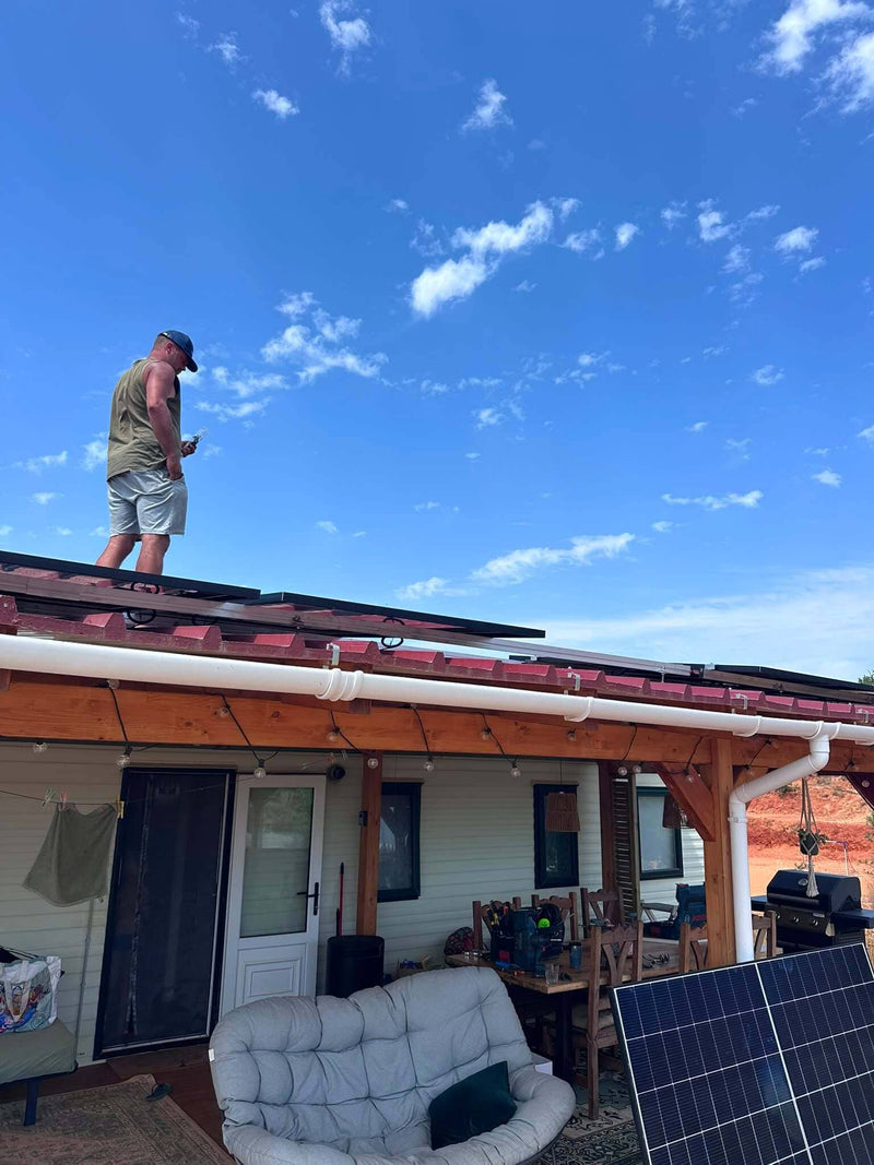 Rik, certified solar installer at Power Made Simple, installing solar systems in the Algarve, Portugal